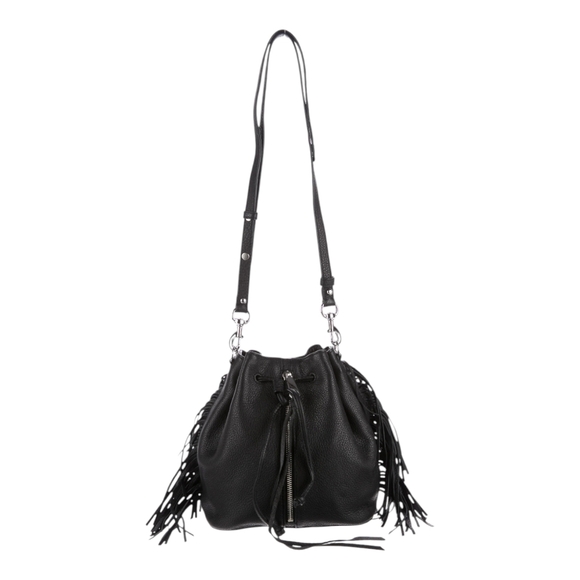 Rebecca Minkoff Handbags - Rebecca Minkoff Black Leather Fringe Shoulder Bag
